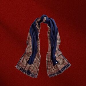 Ralph Lauren Blue and Red Houndstooth Women's Scarf